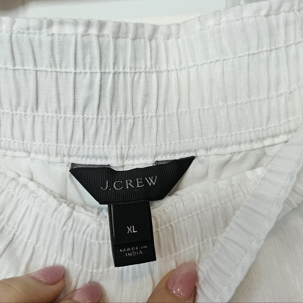 J.Crew Linen Blend White & Black Eyelet Embroidered Lined Shorts XL - Picture 7 of 9